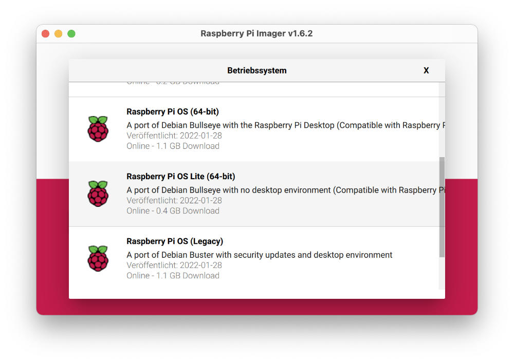Raspberry Pi os mit 64 Bit Support