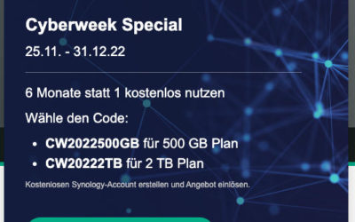 Synology C2 Backup 6 Monate kostenlos nutzen (500 GB und 2 TB Plan)